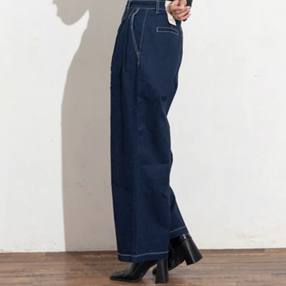 Forever 21 wide leg high rise denim jeans cropped size 27 - Picture 1 of 15